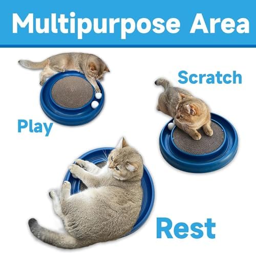 Cat Scratching Board for Indoor Cats,Scratch Pad Pro for Cats,Round Cat Scratcher Refill,Natural Recycled Corrugated Cardboard Supports Pet Behavior and Relieves Stress- 3 Count