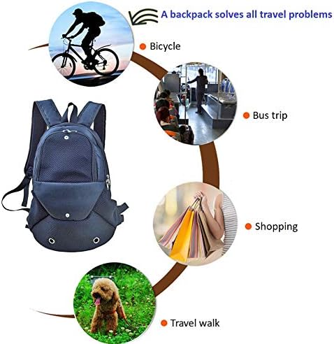 ETOPARS Carrier Backpack for Cats and Small Dogs, Dog Bag Travel Carrier with Mesh Window for Walking Hiking Bike Camping Outdoor, Holds Dogs up to 4 kg