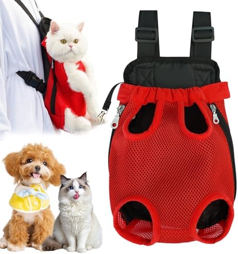 Celery Pets Pet Travel Leg-Out Backpack for Cats, Celery Pets Cat Carrier, Dog Carriers for Small Dogs Pet Backpack Carriers for Travel Hiking Cycling (Red,Large)