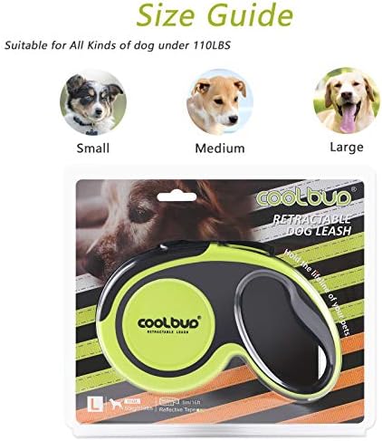 Retractable Dog Lead Extendable Long Heavy Duty Strong Dog Leash for Large Dogs Up to 110lbs