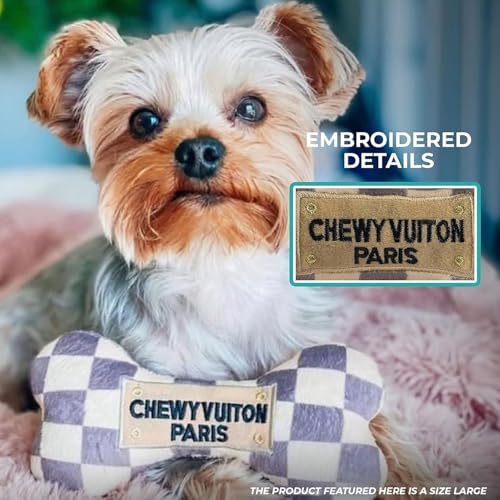Haute Diggity Dog Chewy Vuiton Bone & Handbag Designer Parody Plush Dog Toy