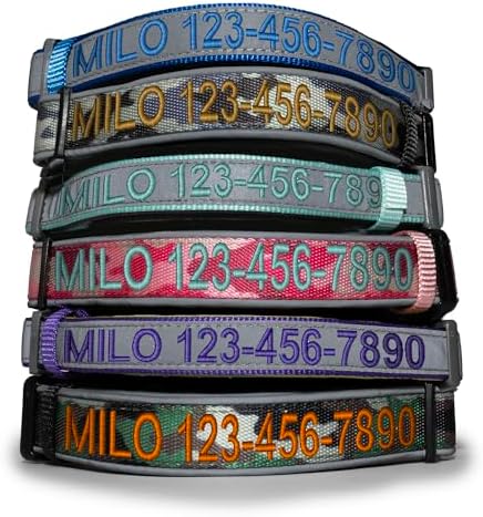 Pawtitas Personalized Reflective Padded Puppy Collar with Name Phone Number - Adjustable Customized Collar for Large Dogs | Pink Camo Custom Large Dog