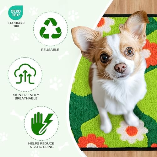 Qeils Reusable Puppy Pads for Small Dogs, Washable Pee Pads with Non-Slip , Absorbent Leakproof Mat for Crates, Playpens, Pet Beds & Whelping, Indoor Potty Training Grass Green, 31"x36", 2 Pack
