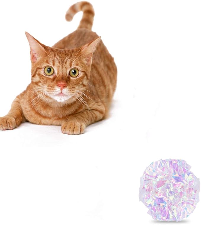 POPETPOP Polyester Toys Comfortable Cat Toys 20pcs Cat Crinkle Balls - Cat Toys Balls with Sounds Pet Crinkle Interactive Sound Ball Big Nylon Toys Dog Top Hat