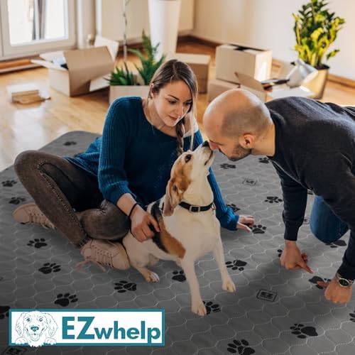 EZwhelp Reusable Quick-Dry Pee Pads, Waterproof Non-Slip 27x32 in, 2 Pack