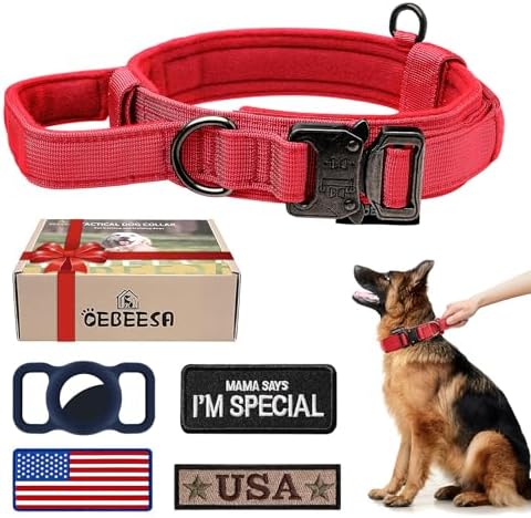 Tactical Dog Collar with Handle, Heavy Duty Nylon for Large Dogs