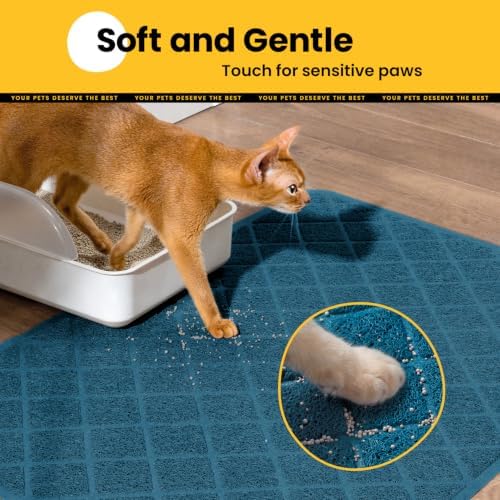Conlun Cat Litter Mat Litter Trapping Mat, 24" x 17" Navy