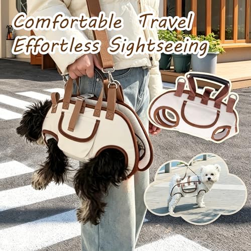 YAODHAOD Hands Free Dog Backpack Carrier for Small Dogs, Breathable Pet Carrier with Adjustable Straps,Portable Shoulder Carrier Sling Backpack for Hiking, Camping, Walking, Cycling(Brown, XL)