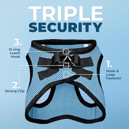Voyager Step-in Air Dog Vest Harness - Baby Blue/Black Trim, Small
