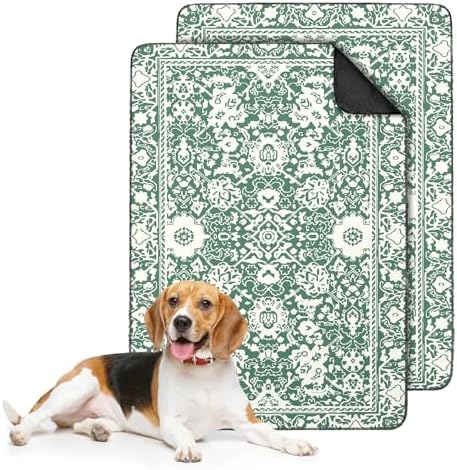2PC Non-Slip Reusable Pee Pads, Washable Absorbent Dog Mat 35x24in