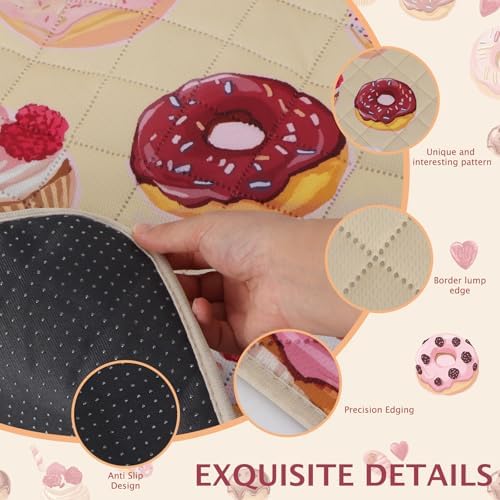 IEUUMLER Washable Pee Pads for Dogs, 2 Pack Cake Pattern Reusable Waterproof Puppy Potty Pads, Non-Slip Absorbent Pet Training Pads for Playpen Crate Bed EU015 Beige Cake, 24x24