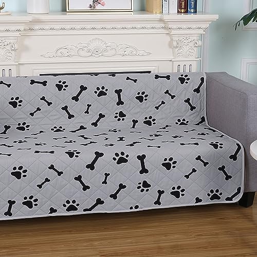 Waterproof Dog Bed Cover - nanbowang Pet Blanket Sofa Couch Furniture Protector for Kids Children Dog Cat, Reversible (40x50 Inch Pack of 1, Grey)