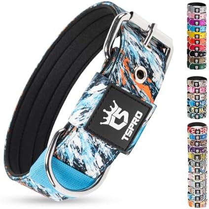 TSPRO Heavy Duty Thick Dog Collar with Metal Buckle for Large Dogs