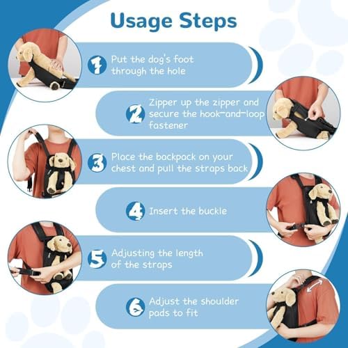 YUDODO Pet Dog Carrier Backpack Adjustable Front Carrier for Small Dog Cat