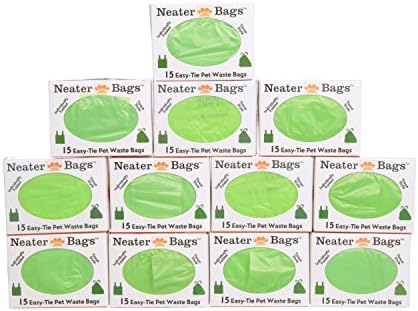 Neater Pet Brands Neater Bags Dog Waste Bag, No Rolls to Fuss With - Dog Poop Bags Dispense One at a Time, Doggie Poop Bag with Easy-Tie Handles (180 Count)