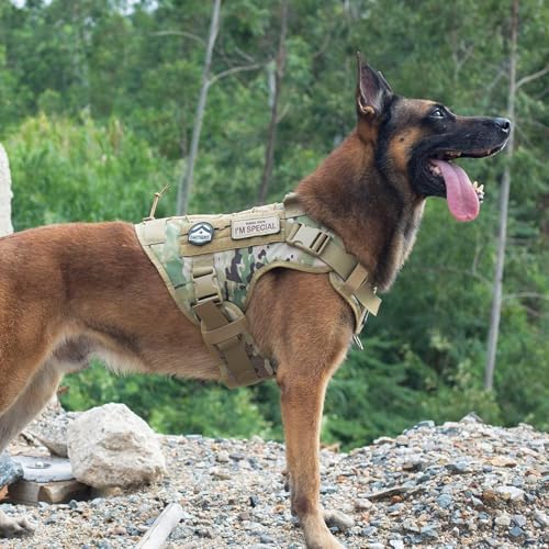 OneTigris Tactical Dog Harness with Handle No-Pull Adjustable for Large Dog