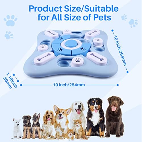 Interactive Dog Puzzle Toys for Large Medium Small Smart Dogs, Squeaky Dog Enrichment Toys Mentally Stimulation Toys for Training, Dog Treat Chew Toy Gifts for Puppy&Cats