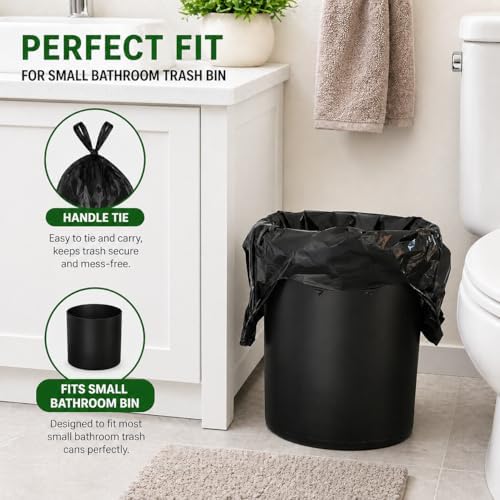 T-shirt Black Plastic Bag (600 ct.) Small Can Liners Doggy Poop Bags Compatible with Arm & Hammer Swivel Bin & Rake pooper scooper Thank You Grocery Shooping Bag Size Multipurpose Bags