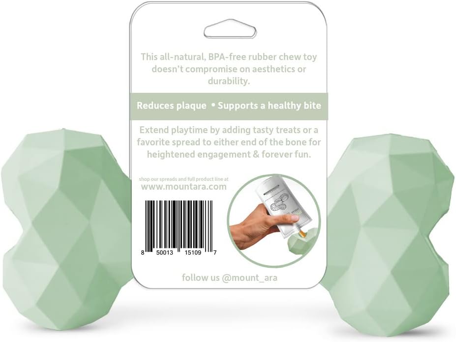 Mount Ara Super BITE BPA-Free Rubber Fillable Dog Chew Toy, Aggressive Chewer Toy, Peanut Butter Toy