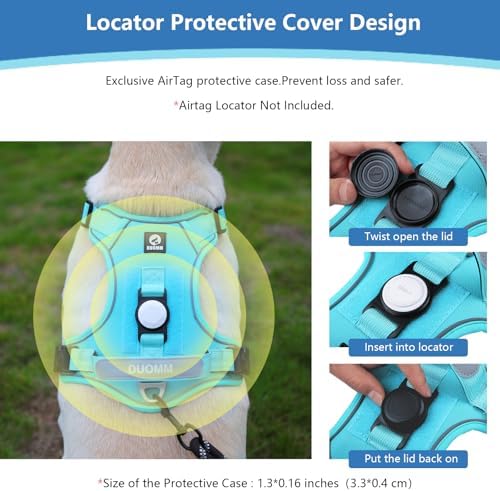 Dog Harness, Upgraded Escape Proof Adjustable Vest Puppy Outdoor Walking, Soft Breathable Jacket with Reflective Strips for Dark Night 559 (Blue, L)