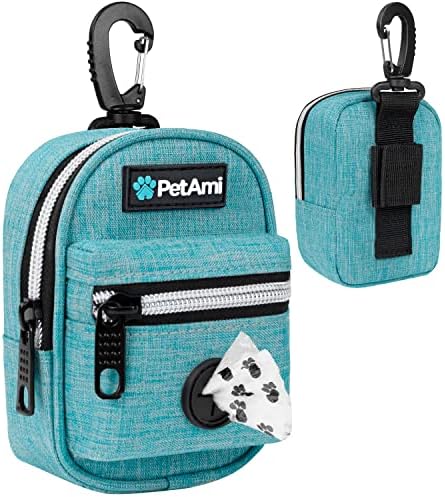 PetAmi Dog Poop Bag Holder for Leash, Waste Bag Dispenser Pet Pouch, Blue