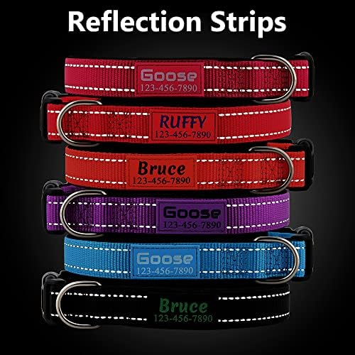 Personalized Dog Collars Custom with Pet Name & Phone for Small Medium Dogs