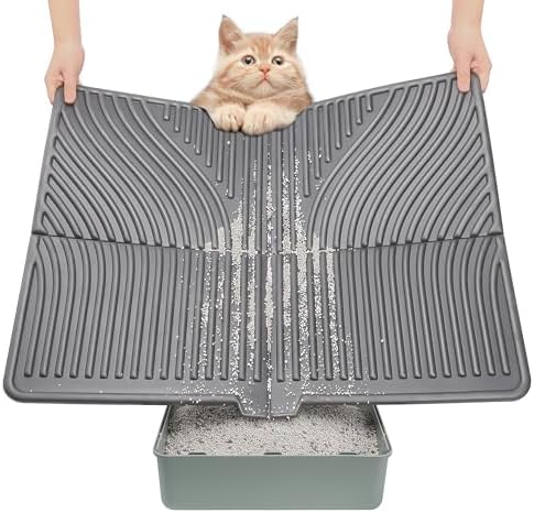 UPSKY Large Cat Litter Mat 31" x 24 Waterproof and Washable, Soft on Paws