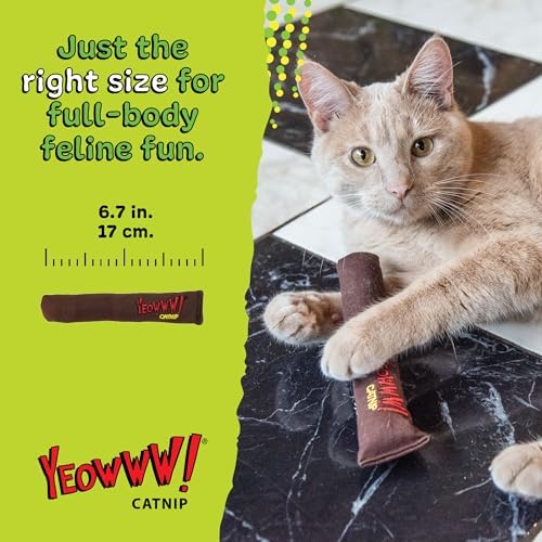 Yeowww! Catnip Cigar Cat Toy - 7 in Catnip Toy for cats, 100% Stuffed with Premium Organically Grown Catnip, Made in USA
