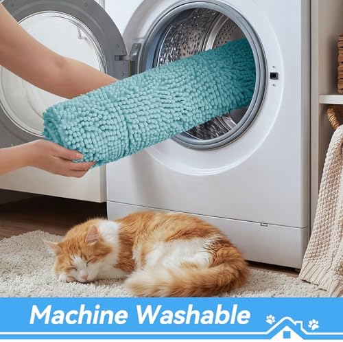 Bcoimo Super Absorbent Cat Door Mat, 24"*17" Anti Slip Mat for Muddy Paws