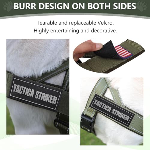 Dog Harness, Upgraded Escape Proof Adjustable Vest Puppy Outdoor Walking, Soft Breathable Jacket with Reflective Strips for Dark Night (Army Green, S)