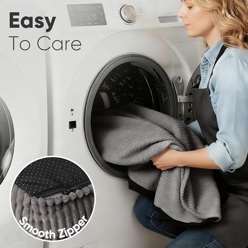 FUKUMARU Dog Couch Bed, Corduroy Cozy Cat Bed, Waterproof, Washable Cover