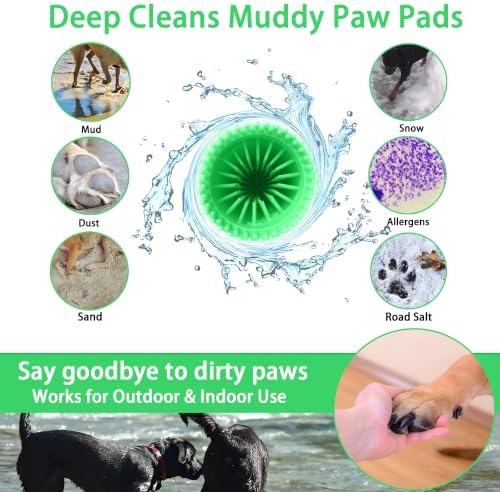 Dog Paw Cleaner Cup with Detachable Top Brush for Small-Medium Dogs