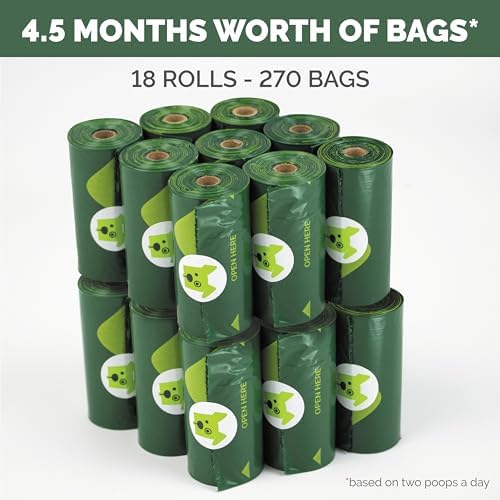 Tuff Mutt Dog Poop Bags, 18 Rolls with 15 Bags Each