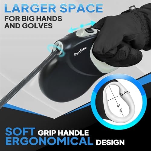 Upgraded Retractable Dog Leash for Large Dogs up to 50kg,8m Reflective Tape