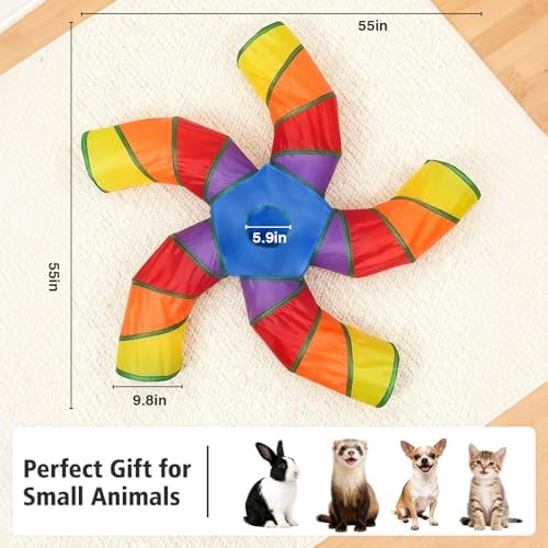 Joytale Cat Tunnel for Multiple Cats, 5-Way Indoor Tube Toy to Chase & Hide