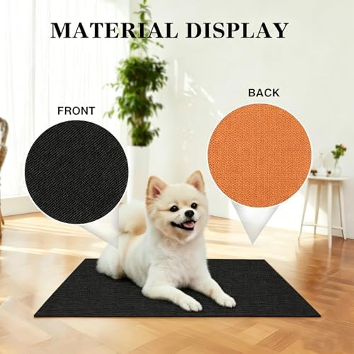 Mat for Under Dog Crate Washable Dog Crate Mat Pet Mats for Floor Waterproof Dog Mat Non-Slip Pads for Kennel Training Protect Floors (47" x 24" x 0.22")