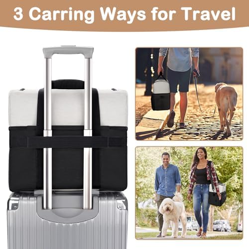Mancro Dual Layers Dog Travel Bag, Dog Mom Gifts, Road Trip Essentials
