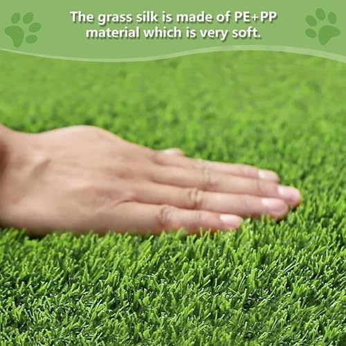 Artificial Grass for Dogs Pee Tray Fake Grass Mat for Professional Puppy Potty Trainer Replacement Dog Grass Pad for Indoor and Outdoor 39.3 x 31.4 Inch (Pack of 1)