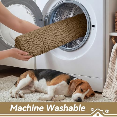 Bcoimo Super Absorbent Dog Door Mat, 36"*24" Anti Slip Mat for Muddy Paws