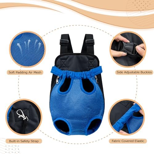 Hands-Free Pet Carrier Backpack for Dogs and Cats - Comfortable Adjustable Legs Carrier - Easy-Fit Design - Perfect for Traveling, Hiking and Camping - Small and Medium Pets (Pink, Medium)