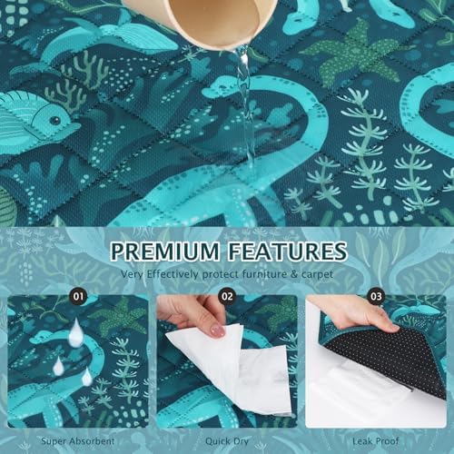 BVAGSS Washable Pee Pads for Dogs, 2 Pack Reusable Leakproof Puppy Wee Wee Pad, Non-Slip Waterproof Pet Training Pads, Super Absorbent Whelping Pads XH081 (Dino Green, 36X36 Inch (Pack of 2))