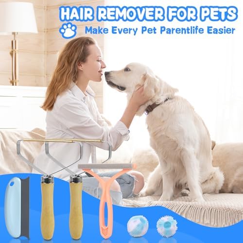 Pet Hair Removal Tool: Dog Cat Hair Remover - Reusable Pet HairRemover with Laundry Pet Hair Catcher - Portable Carpet Rake ScrapeRemoval Tool for Rugs Car Mats Couch Furniture