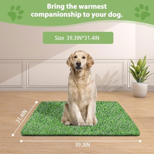 Artificial Grass for Dogs Pee Tray Fake Grass Mat for Professional Puppy Potty Trainer Replacement Dog Grass Pad for Indoor and Outdoor 39.3 x 31.4 Inch (Pack of 1)