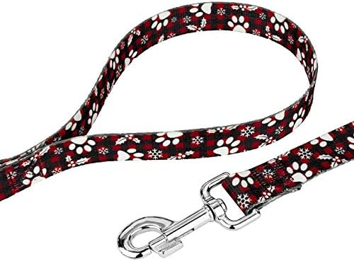Country Brook Petz - Christmas Plaid Everyday Dog Leash - Christmas Collection Featuring Festive Designs (6 Foot, 5/8 Inch Wide)