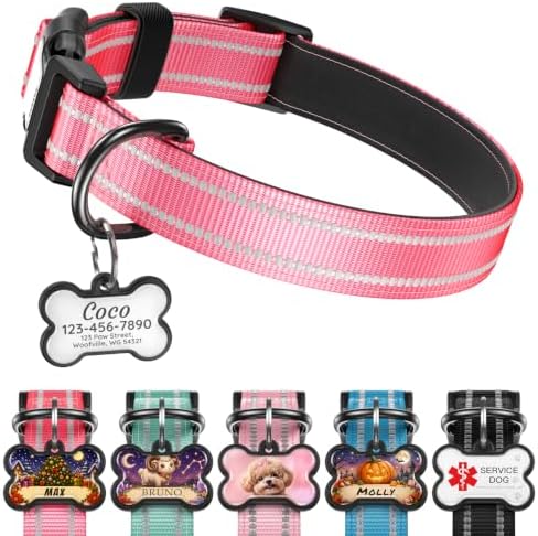 Personalized Dog Collar and Dog Tag Set,Comfortable for Small Medium Dogs