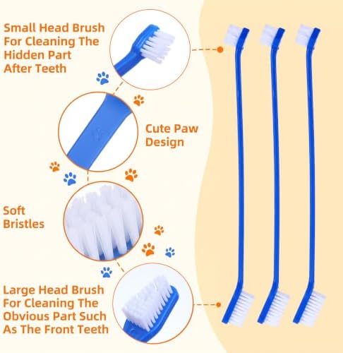 200Pcs Dog Toothbrushes, Dual Headed Dog Tooth Brush Bulk