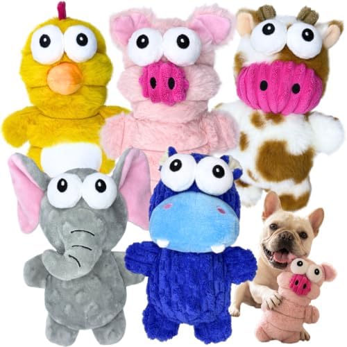 BoYoYo 5 Pack Plush Squeaky Dog Toys for Small Dog,Stuffed Animal Puppy Toy