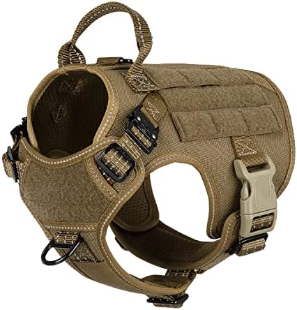 ICEFANG Tactical Dog Harness for Small Dogs,Reflective No Pull Dog Vest