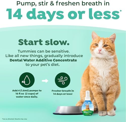 TropiClean Fresh Breath Drops for Cats, Cat Breath Freshener, 2.2oz
