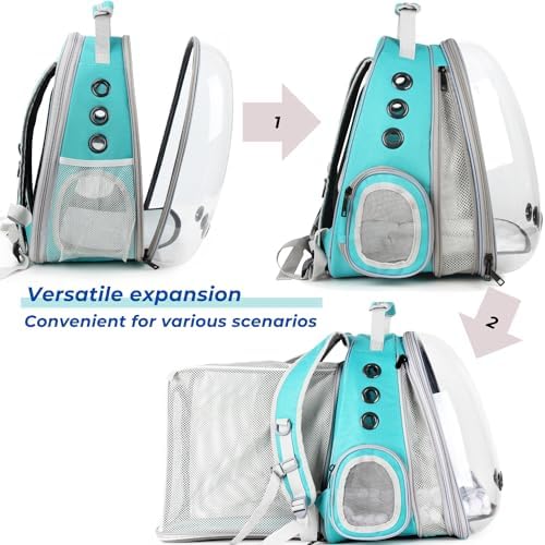 Lollimeow Expandable Cat Backpack Carrier for Large Cats & Small Dogs - Airline Approved Pet Bubble Backpack with Dual-Side Expansion, Perfect for Travel, Hiking & Outdoor Adventures, Up to 16lbs